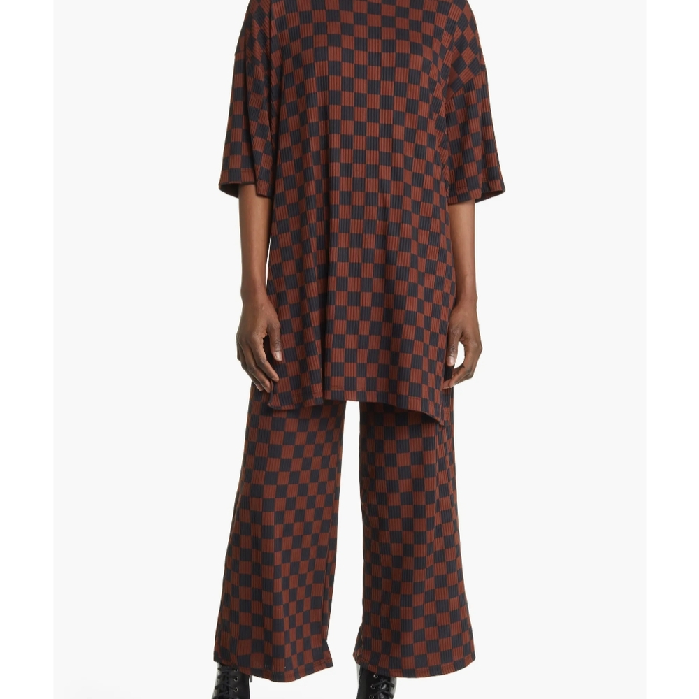 Checkered Brown and Black Women's Jumpsuit